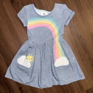 Little Sleepies Cloud Patch Pocket Rainbow Dress (3T)